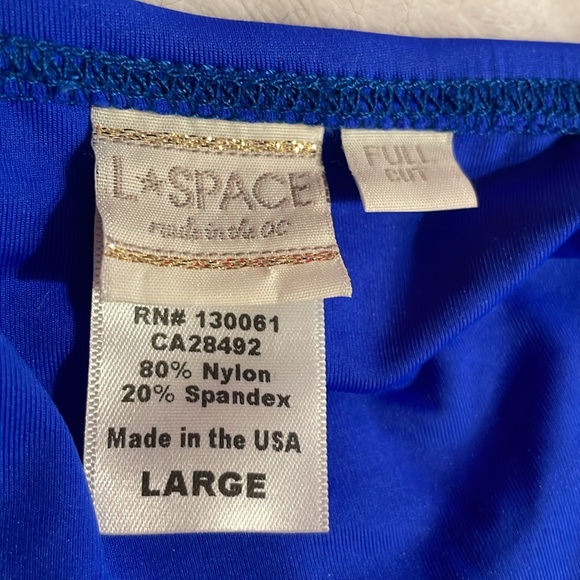 L*Space Full Cut Blue Swim Bottoms - Picture 5 of 8